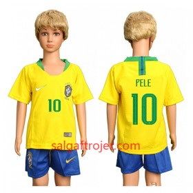 Brasilien Fodboldtrøjer Pele 10 Børn Hjemmebanesæt VM 2018